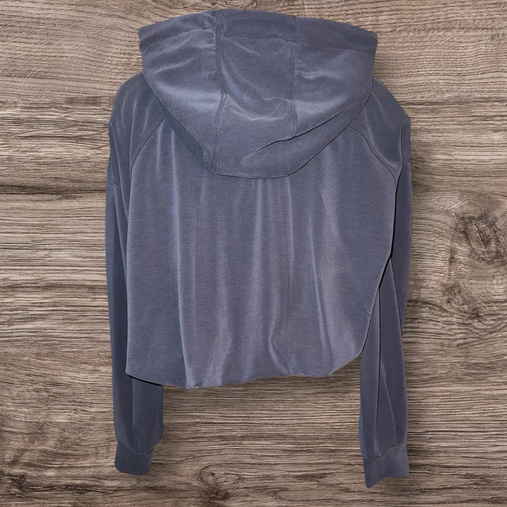 Athleta women’s‎ bubble hem cropped hoodie blue size small - Picture 2 of 9